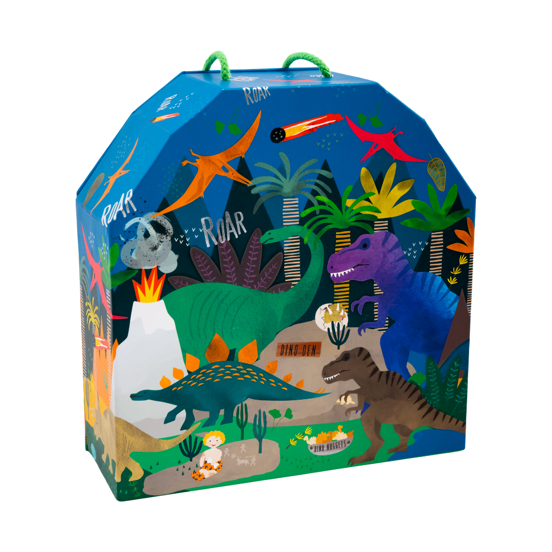 Spielbox mit Holzteilen - Dinosaurier