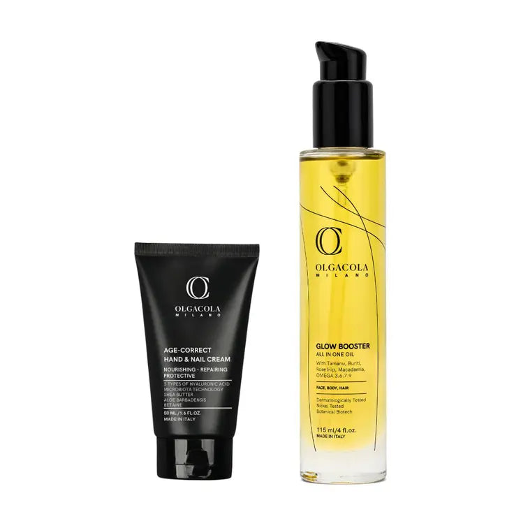 OlgaCola Milano Body Repair Duo with Glow Booster Oil and Age-Correct Hand Cream
