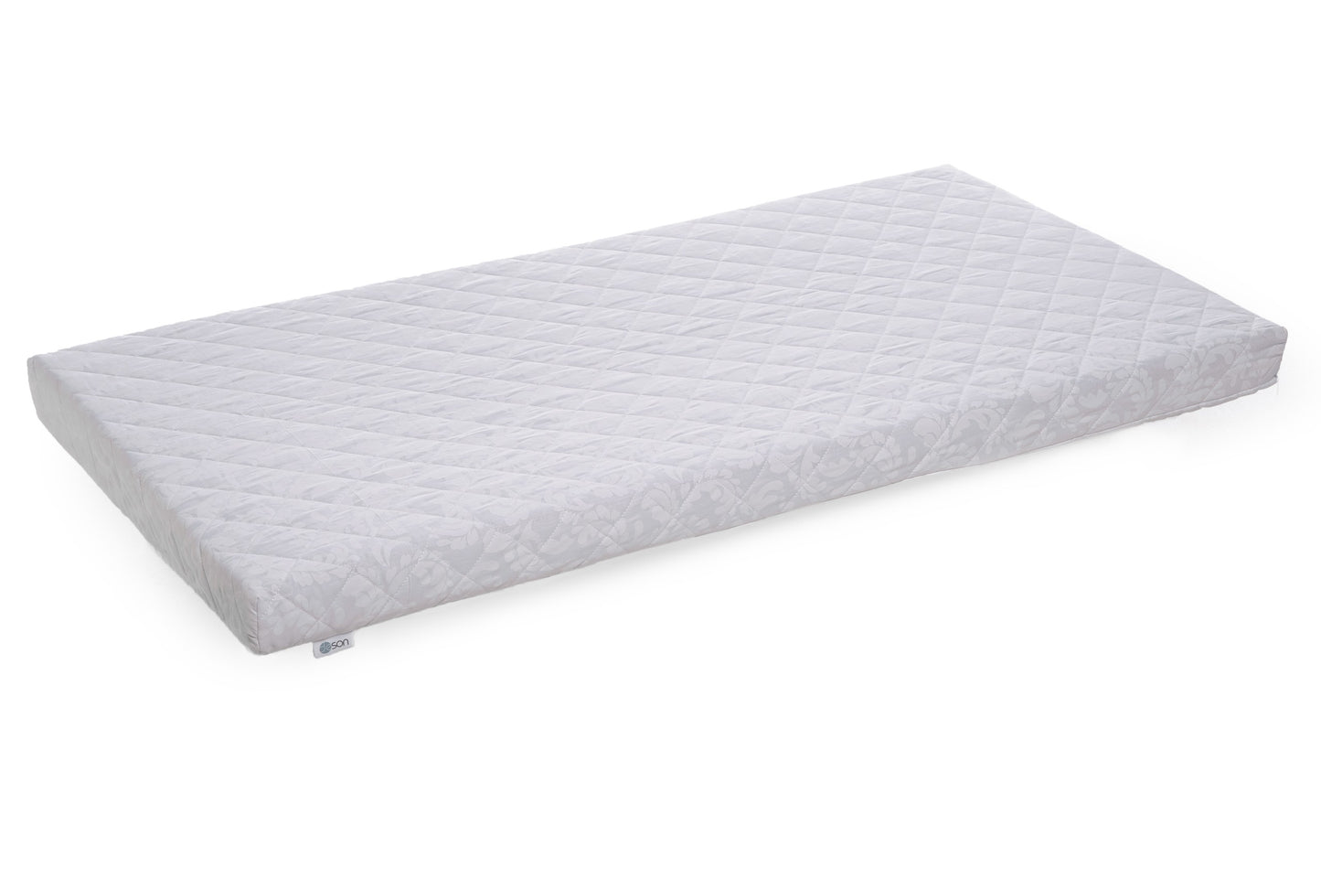 Eco-friendly and non-toxic baby mattress resting flat on a clean surface
