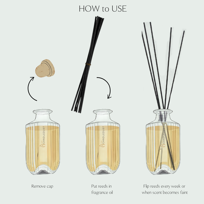 How to use Luxury room diffuser 500ml with natural reed sticks