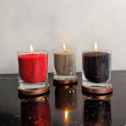 Lifestyle: decorative Red powdered candle centerpiece 160g