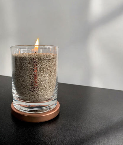 Olive Green unscented powder candle in premium glass container 160g 