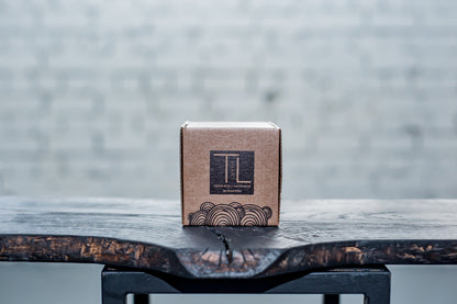 Gift ready packaging for the light vanilla handmade soy wax candle