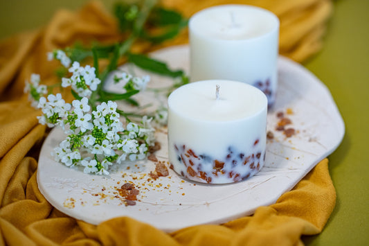 Pine scented natural soy candle handmade for winter decor by TL Candles