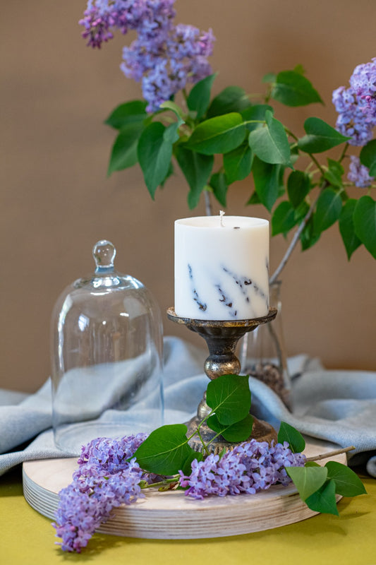  White lavender scented natural soy candle handmade by TL Candles