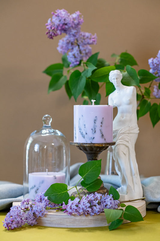 Purple lavender scented soy wax candle handmade by TL Candles