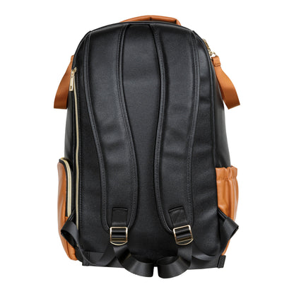 Back View Large Diaper Backpack in Black Coffee - Ultimate travel companion for parents