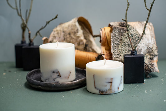 Natural birch scented soy wax candle artisan made by TL Candles