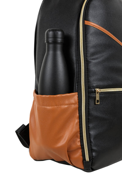 Detail of Large Diaper Backpack in Black Coffee - Ultimate travel companion for parents