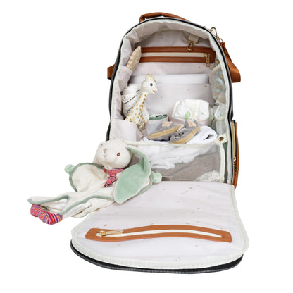 Internal View Large Diaper Backpack in Black Coffee - Ultimate travel companion for parents