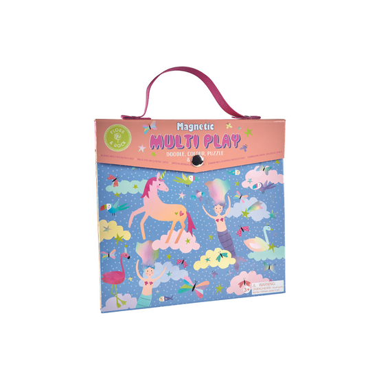 Floss and Rock Magnetic Multiplay Scene - Fantasy, portable travel toy set with magnetic play pieces and multiple themed backgrounds.