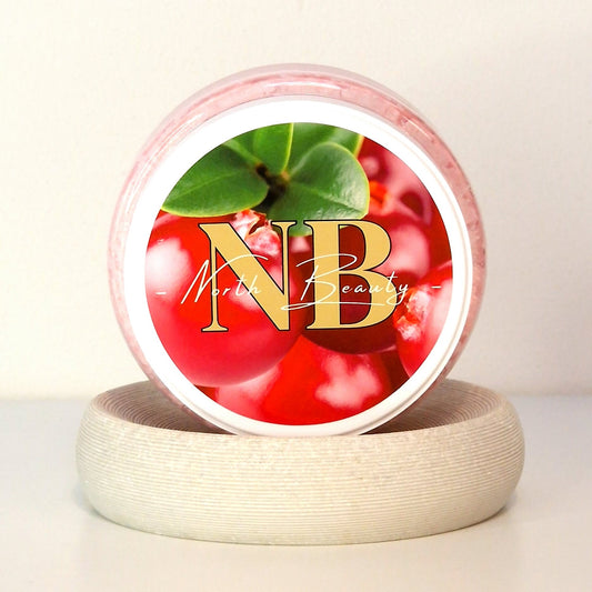 Whipped Body Scrub with Cranberry by North Beauty - Natural sugar exfoliant