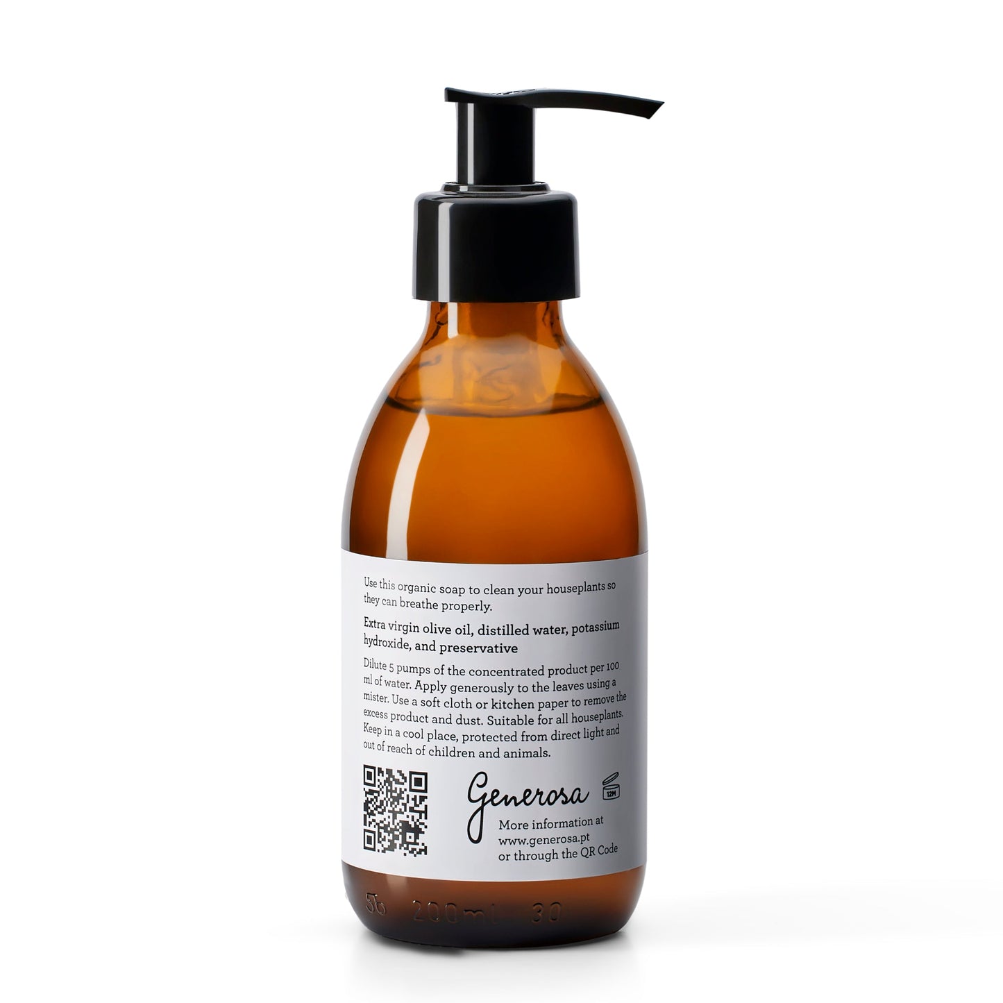 Generosa Leaf Cleaner and Shine Spray for glossy houseplant leaves - BACK -