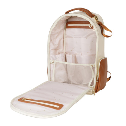 Interior view of the Small Cappuccino backpack with padded tablet sleeve