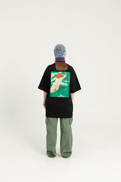 Heavy-Weight Premium T-Shirt "Dans les Vagues" by Paul Gauguin (1889)