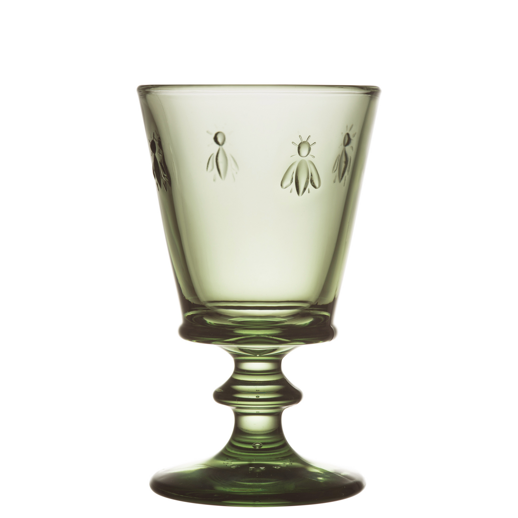 Bright green La Rochere Bee Glass 220ml featuring traditional French design