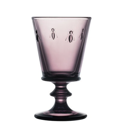 Rich eggplant purple La Rochere Bee Glass 220ml with signature embossed bees