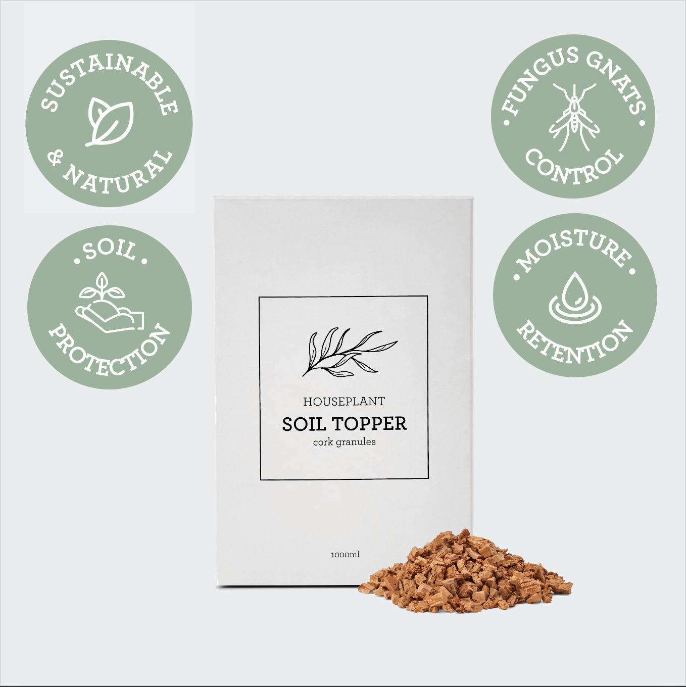 Natural drainage pebbles by Generosa to prevent root rot in potted houseplants - Essential for indoor gardening wellness