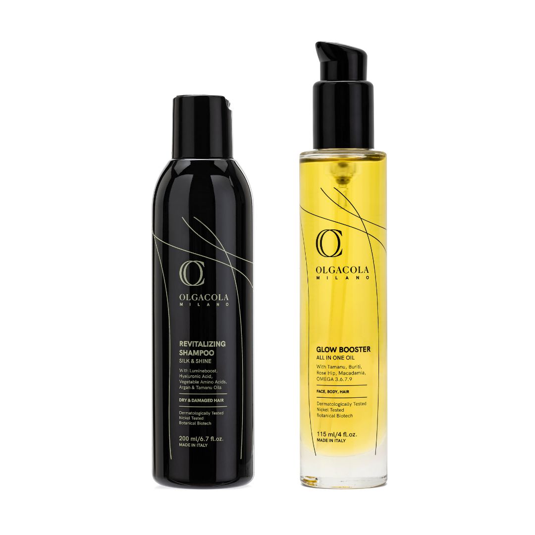 OlgaCola Milano Hair Repair Kit including Revitalizing Shampoo and Glow Oil