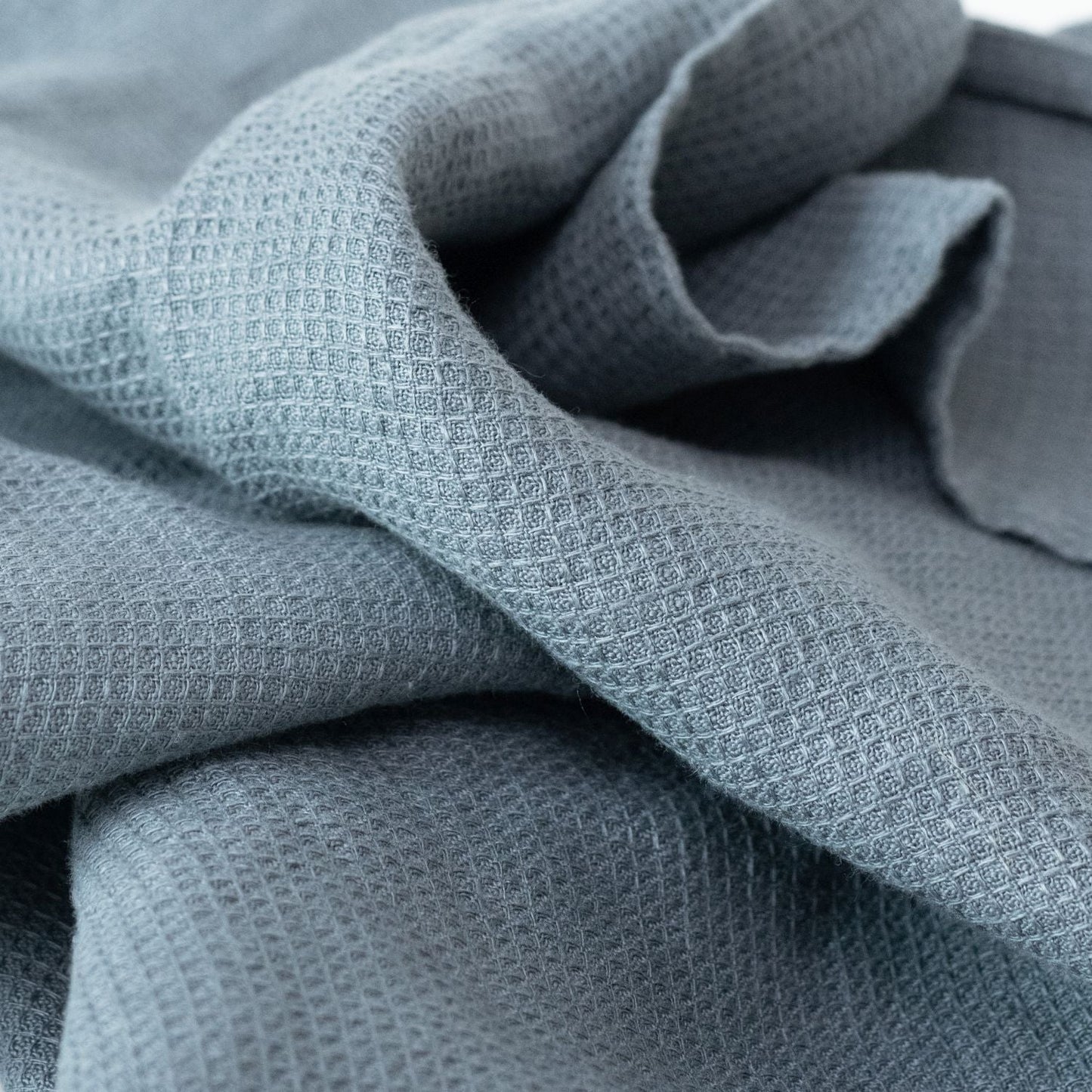 Honeycomb Fine Waffle Towel - Blue Fog