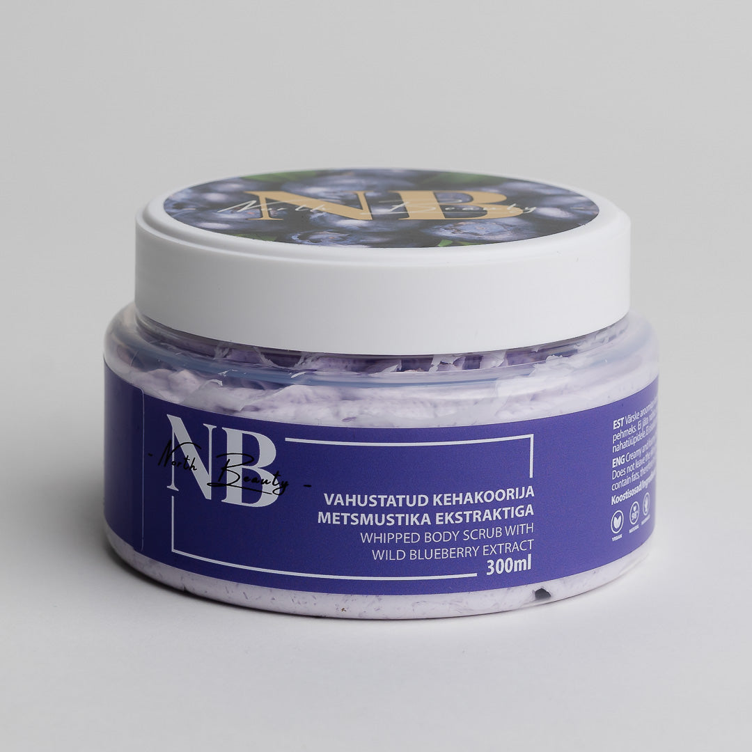 Front View of Whipped Sugar Body Scrub with Blueberry by North Beauty - Antioxidant scrub