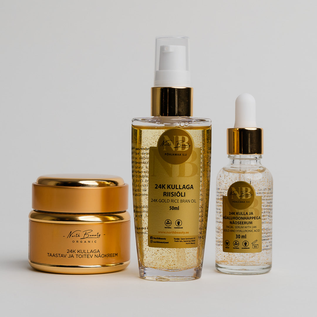 Set of Restoring and Nourishing Face Cream with 24K Gold by North Beauty