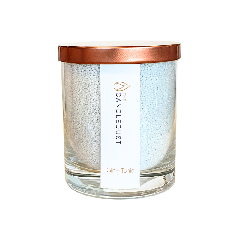 Powdered candle in glass 160g with natural vegetable wax - Gin+Tonic 