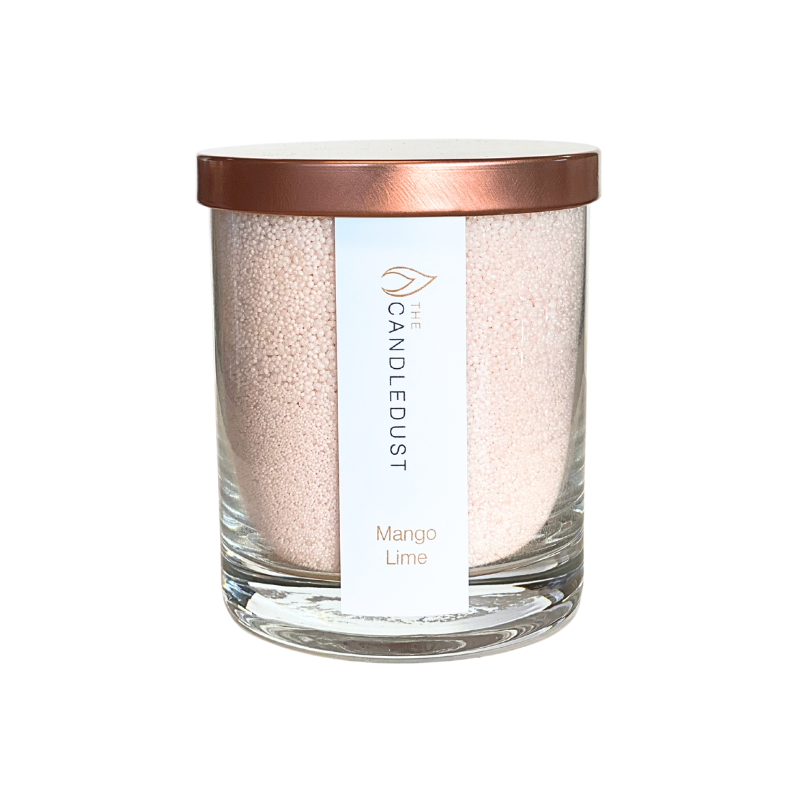 Powdered candle in glass 160g with natural vegetable wax - Mango Lime 