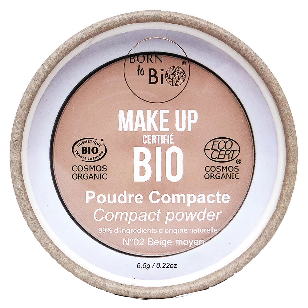 Born to Bio Organic Compact Powder - Matte Finish Skin Balancing Makeup Medium Beige 