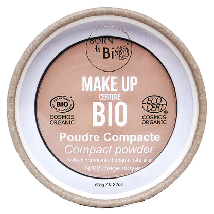Born to Bio Organic Compact Powder - Matte Finish Skin Balancing Makeup Medium Beige 