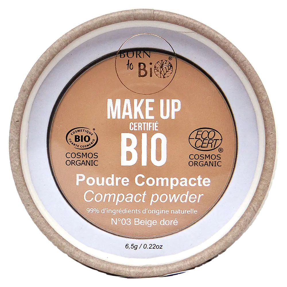 Born to Bio Organic Compact Powder - Matte Finish Skin Balancing Makeup Gold Beige
