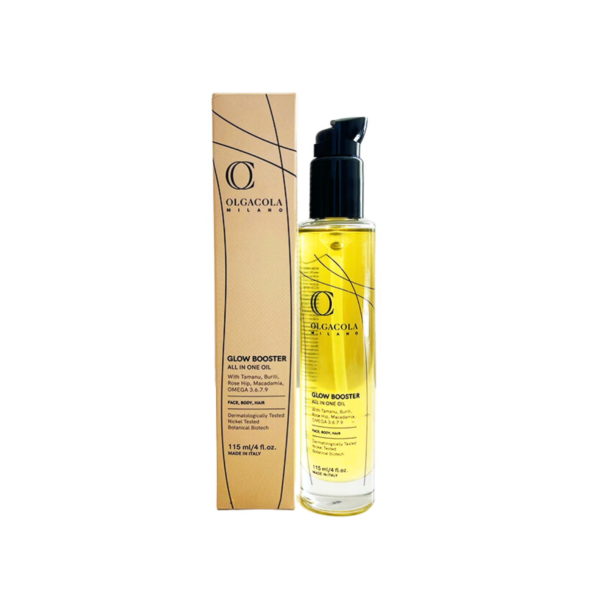 Glow Booster Oil applied on skin for immediate hydration and luminosity