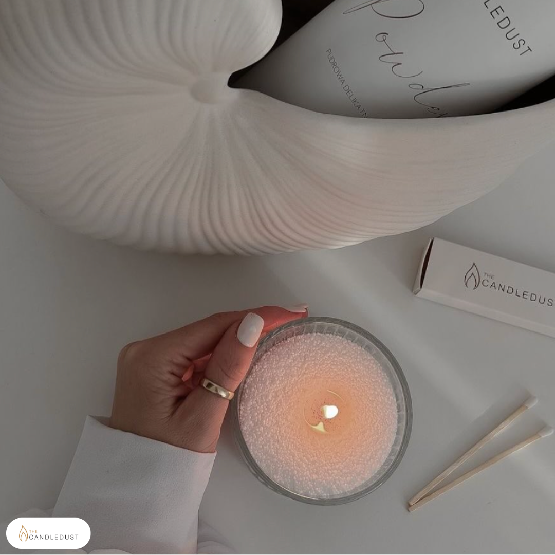 Handcrafted powdered candle detail for unique gift idea - Diamond Dust
