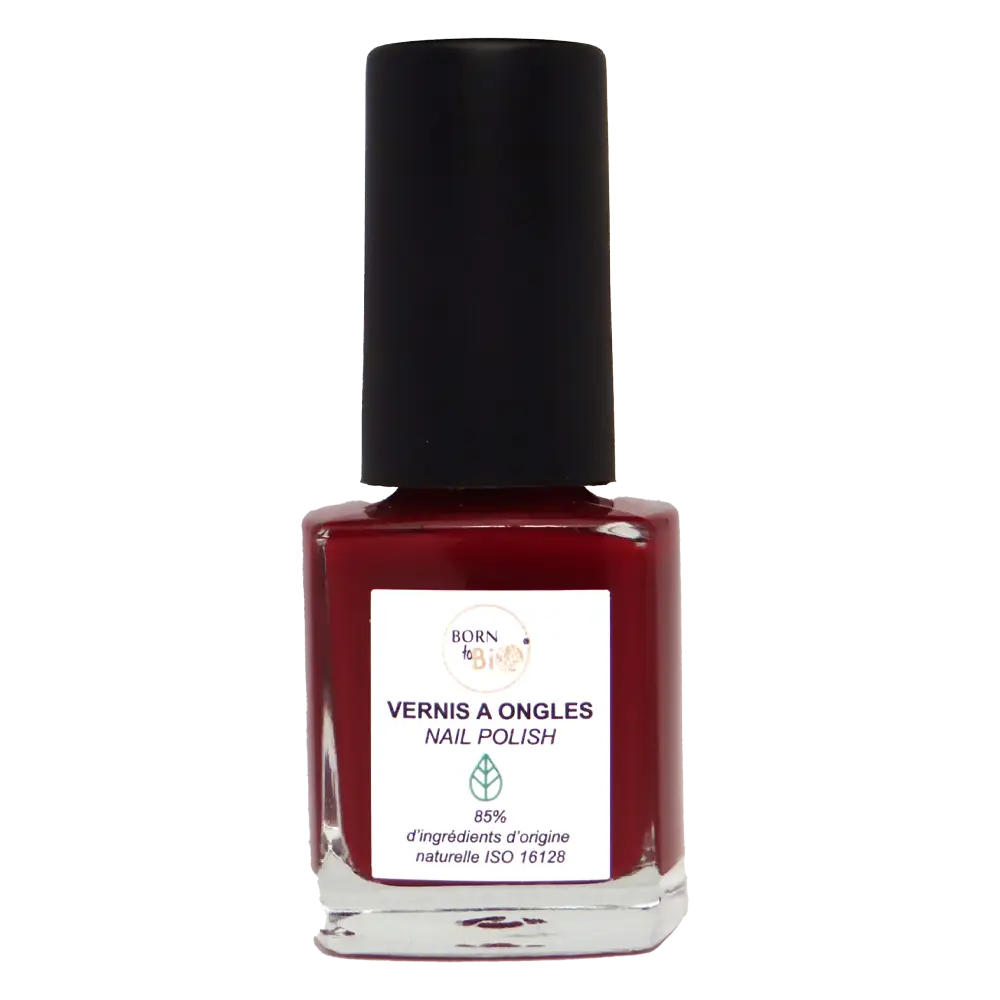 Born to Bio Natural Nail Polish - Non-Toxic & Vegan Manicure - Made in France - Rouge Framboise