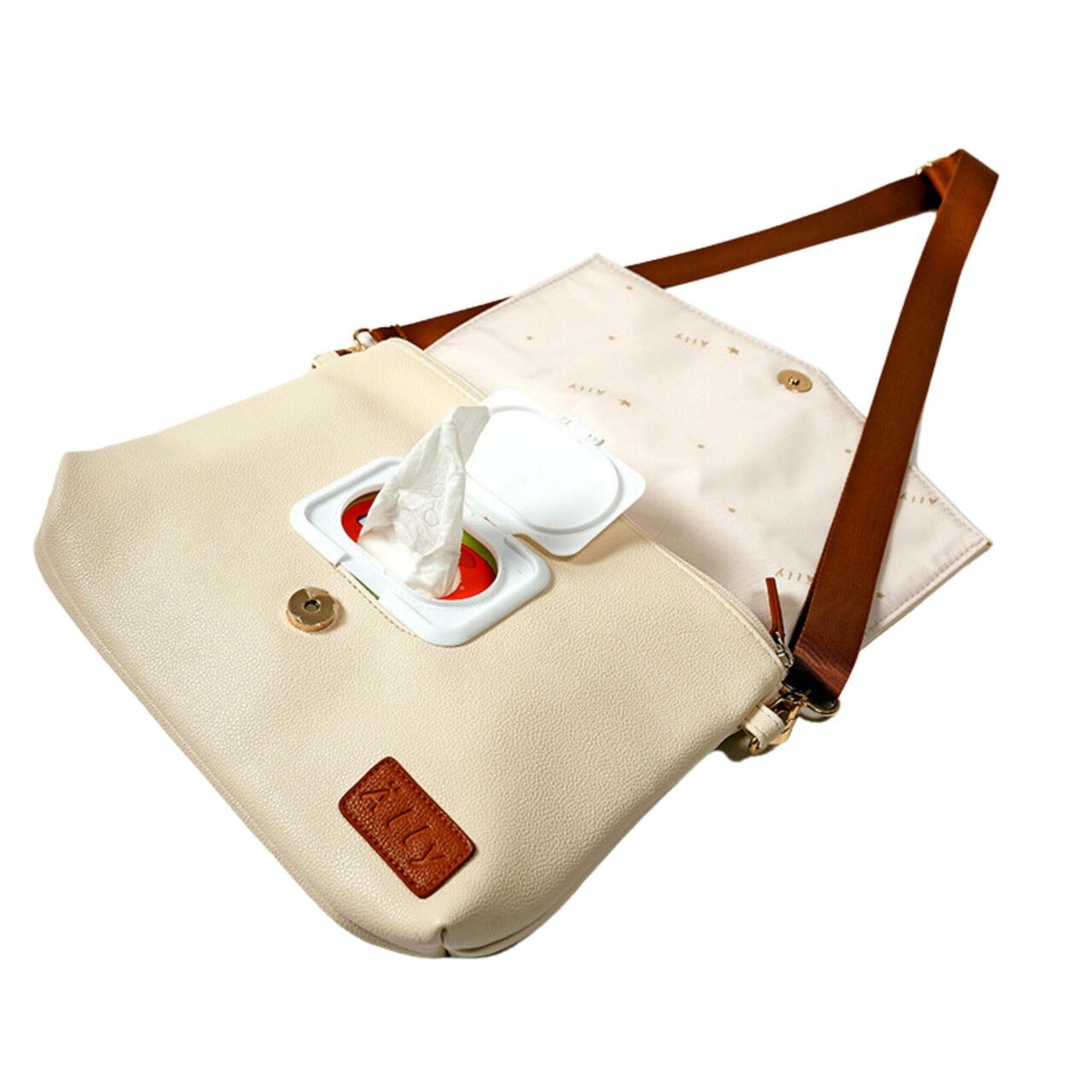 Detail of Cappuccino Baby Accessories Handbag - Stylish and compact Estonian brand