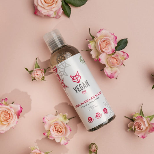 Vegan Fox Rose Micellar Water, 200 ml gentle facial cleanser for a fresh complexion - That Green Store