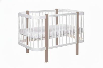 Eco-friendly and non-toxic cappuccino wooden crib for newborns by KOTTO