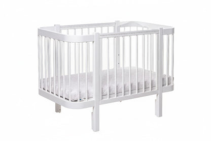 Complete KOTTO nursery set: Elin classic white baby crib with ergonomic mattress - First level -