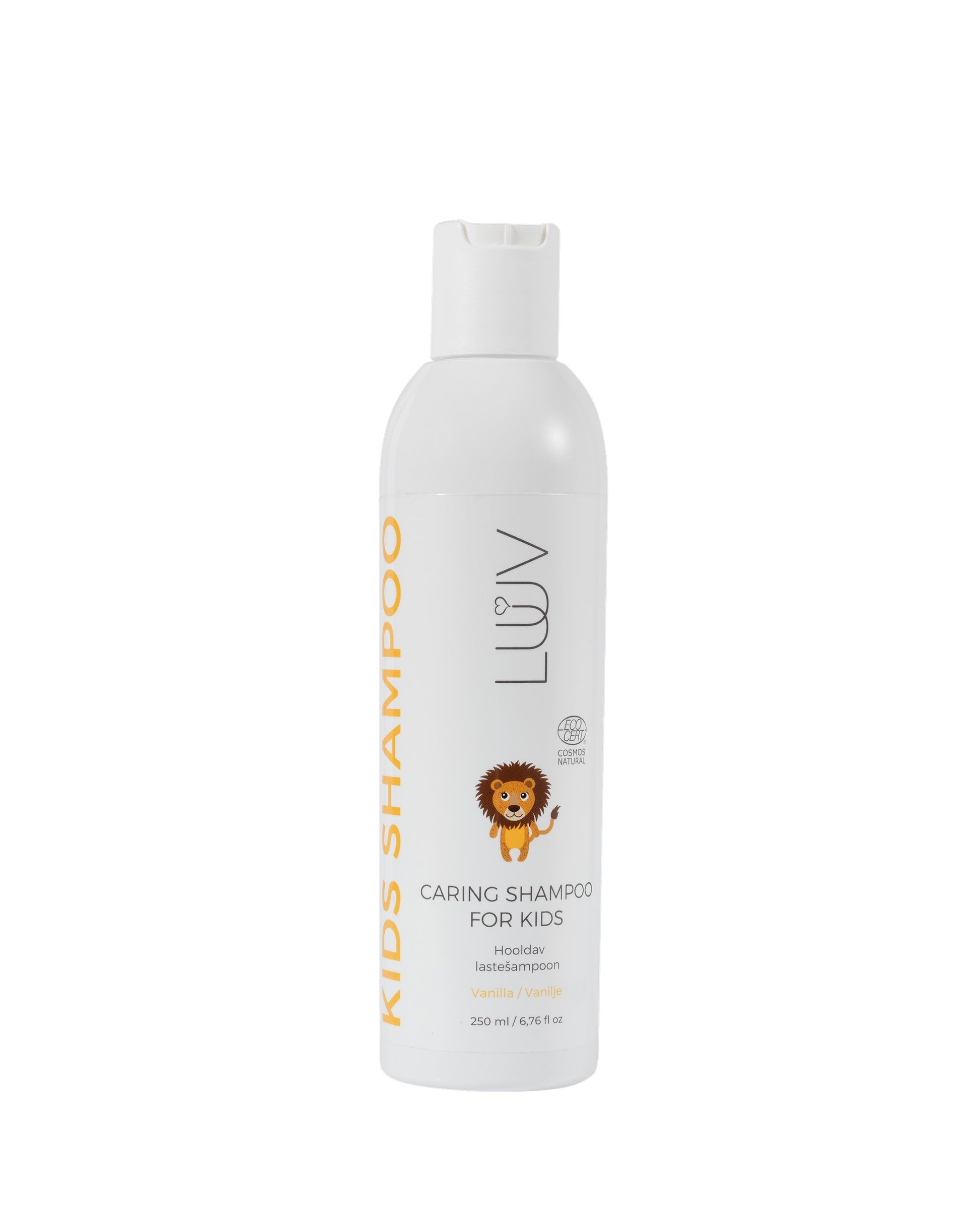 Caring Kid's Shampoo Vanilla COSMOS, 200ml - Tear-free natural shampoo for children by LUUV.
