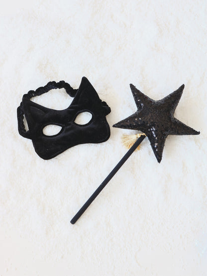 Pretend play accessory: Black cat mask for masquerades