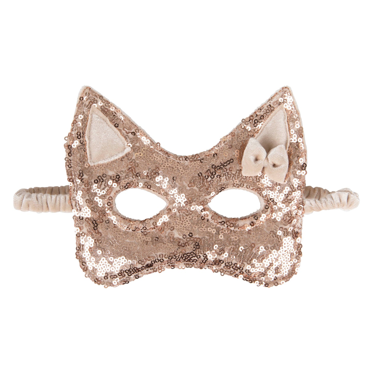 Moi Mili Cat Mask Rose Gold - Handmade velvet and rose gold sequins