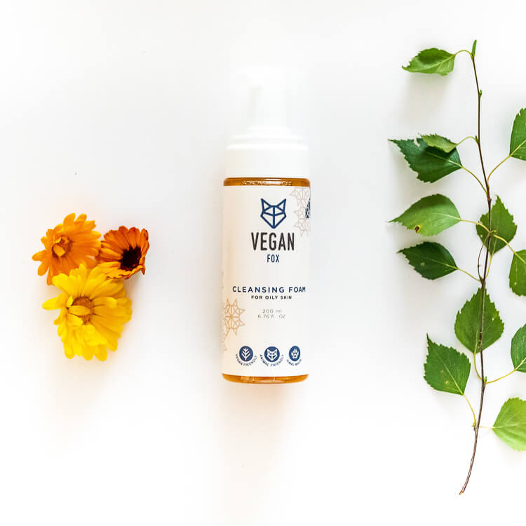 Vegan Fox Cleansing Foam for Oily & Combination Skin, 200 ml gentle facial cleanser for a fresh complexion - That Green Store