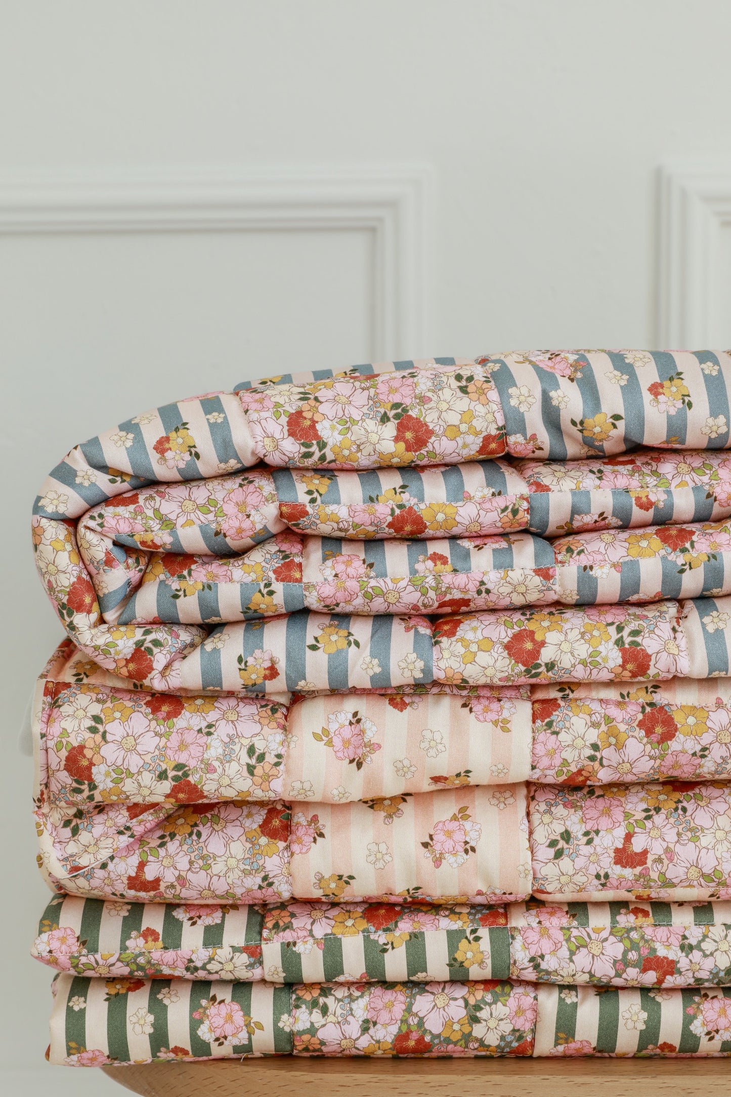 Summer Garden vibrant floral patchwork pattern on premium cotton