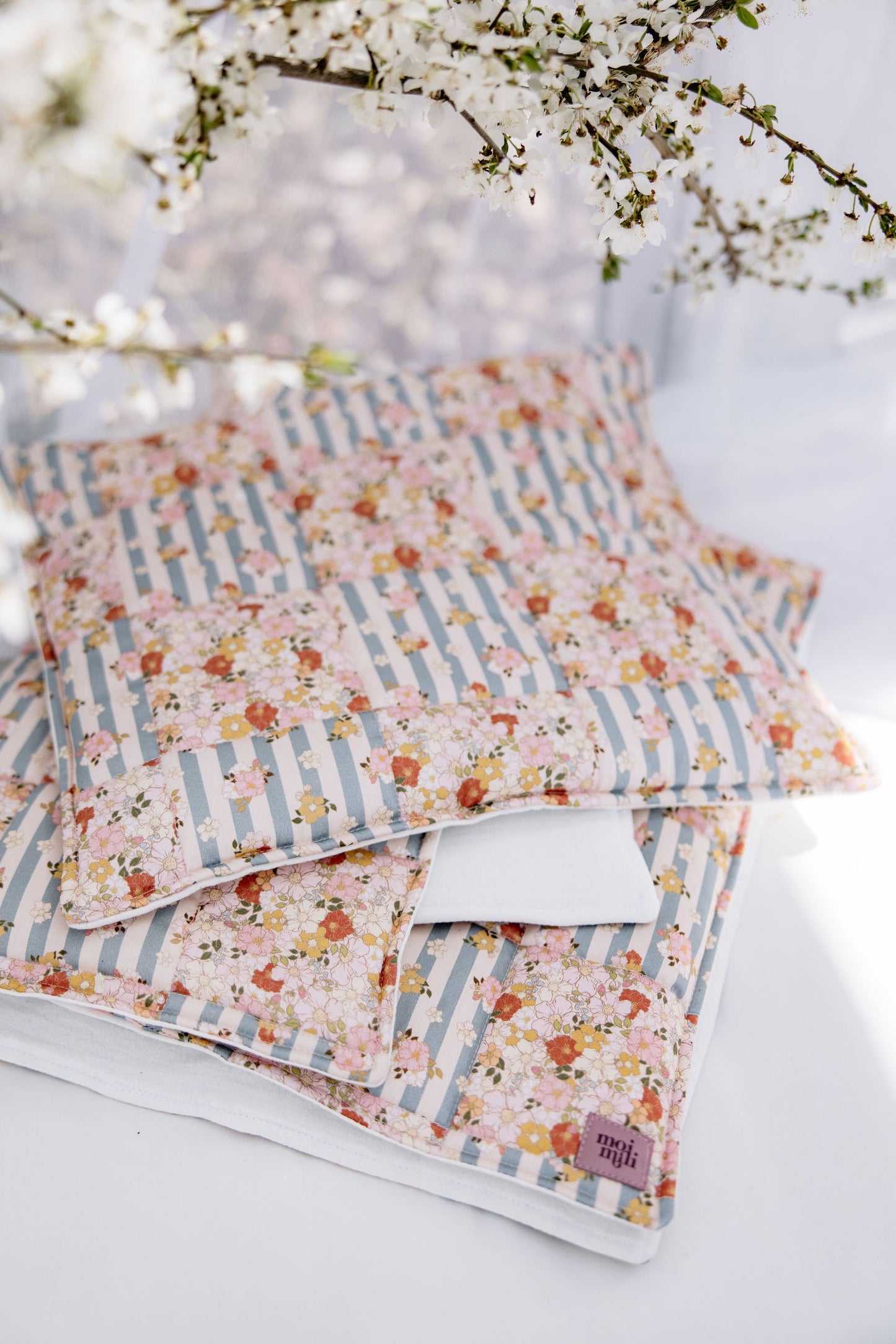 OEKO-TEX certified cotton small bedding set for newborns - Summer Garden