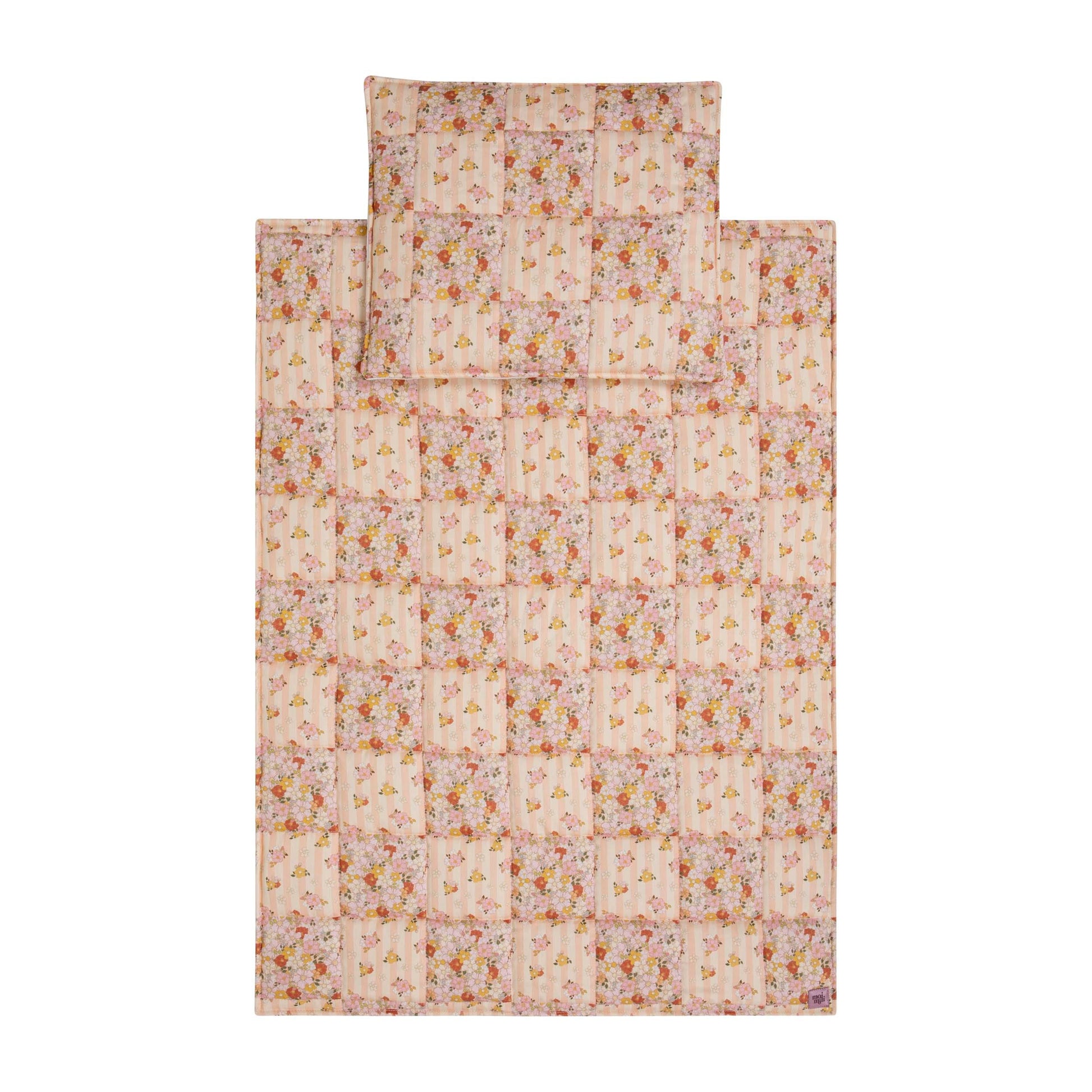 Handmade quilted small set: Spring Garden floral design for infants