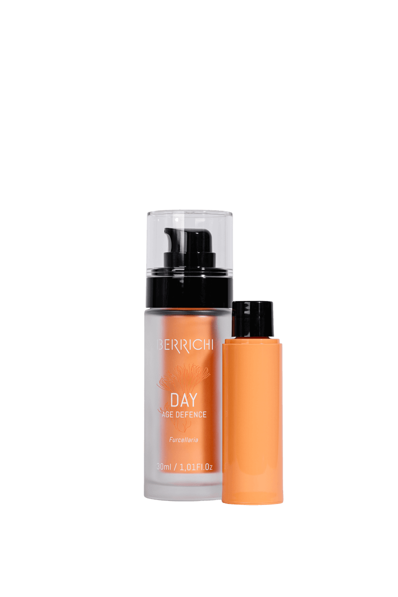Berrichi Day Cream refill next to its main container