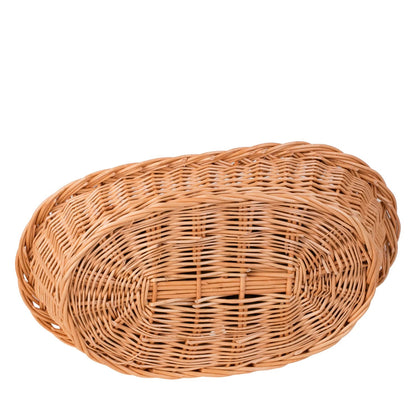 Enovia Natural Wicker Dog Bed With Grey Cushion, 70x54 cm