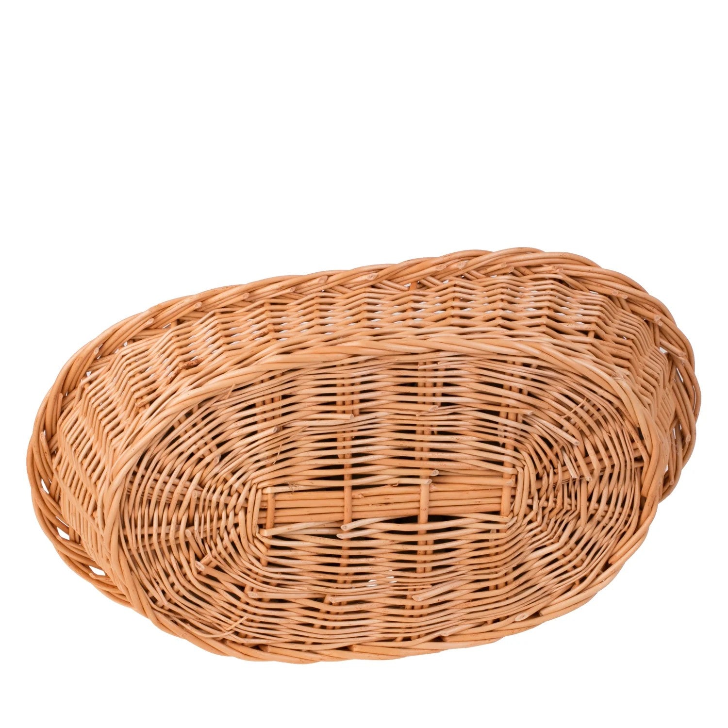 Enovia Natural Wicker Dog Bed With Grey Cushion, 80x60 cm