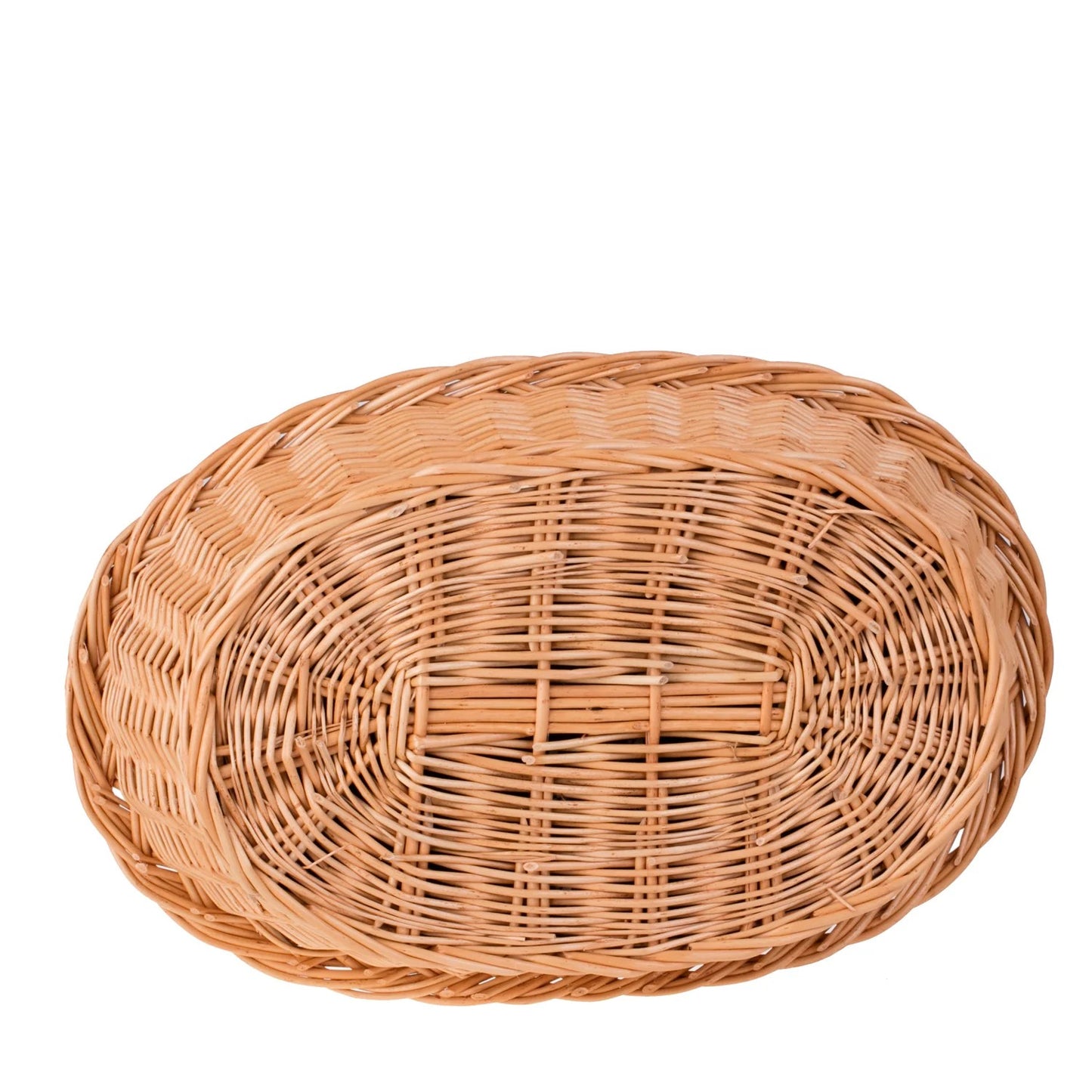 Enovia Natural Wicker Dog Bed With Black Cushion, 80x60 cm