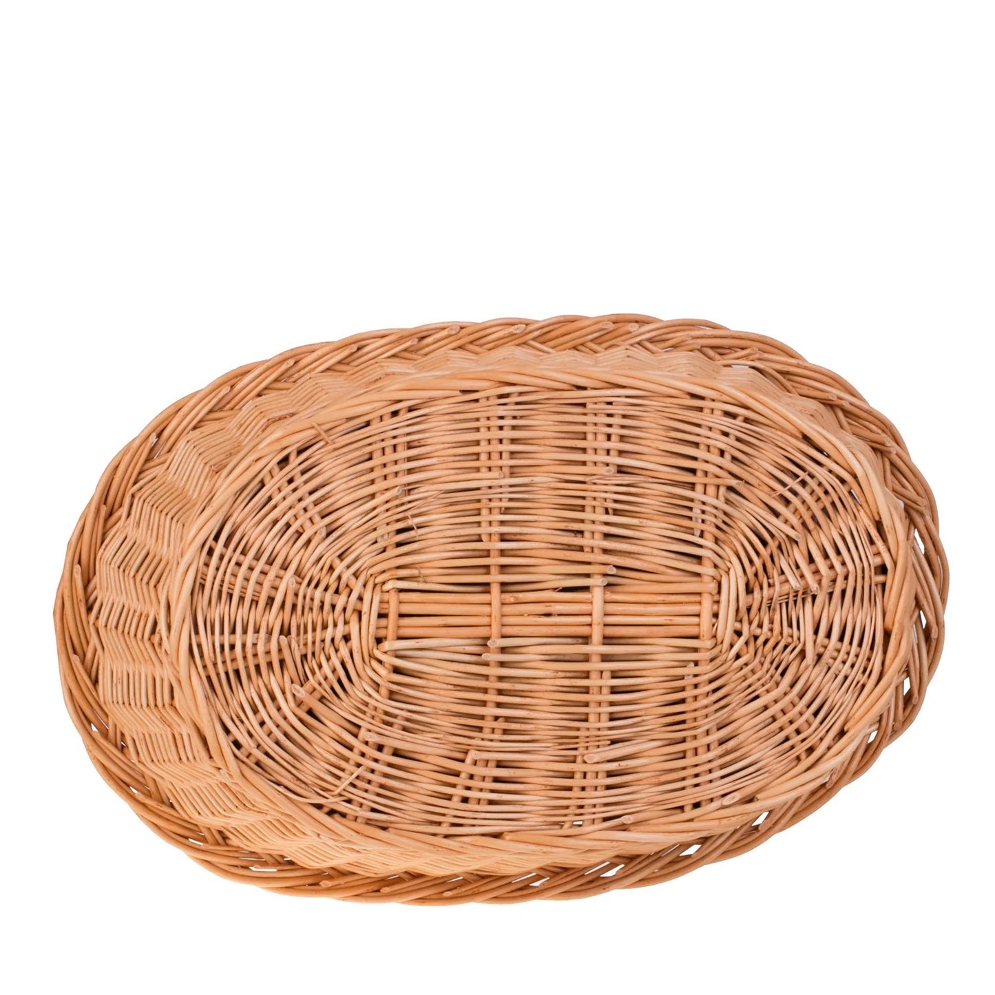 Enovia Natural Wicker Dog Bed With Grey And Pink Cushion, 65x46 cm